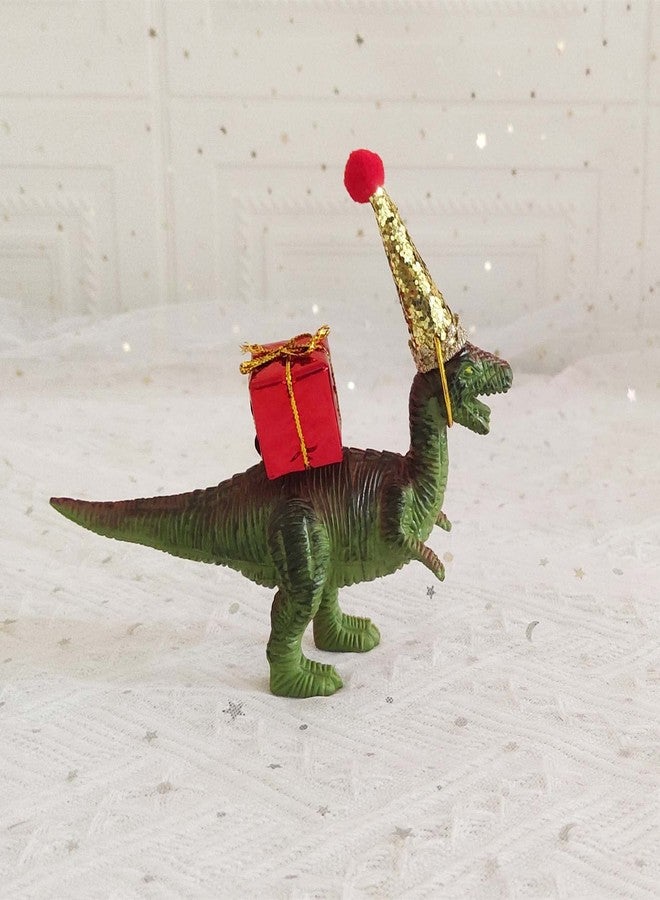 Qoadwem Velociraptor Dinosaur Cake Toppers, Velociraptor Dinosaur Cake Topper With Birthday Party Hat And Gift Box For Dinosaur Party Cake Decorations… - Image 1